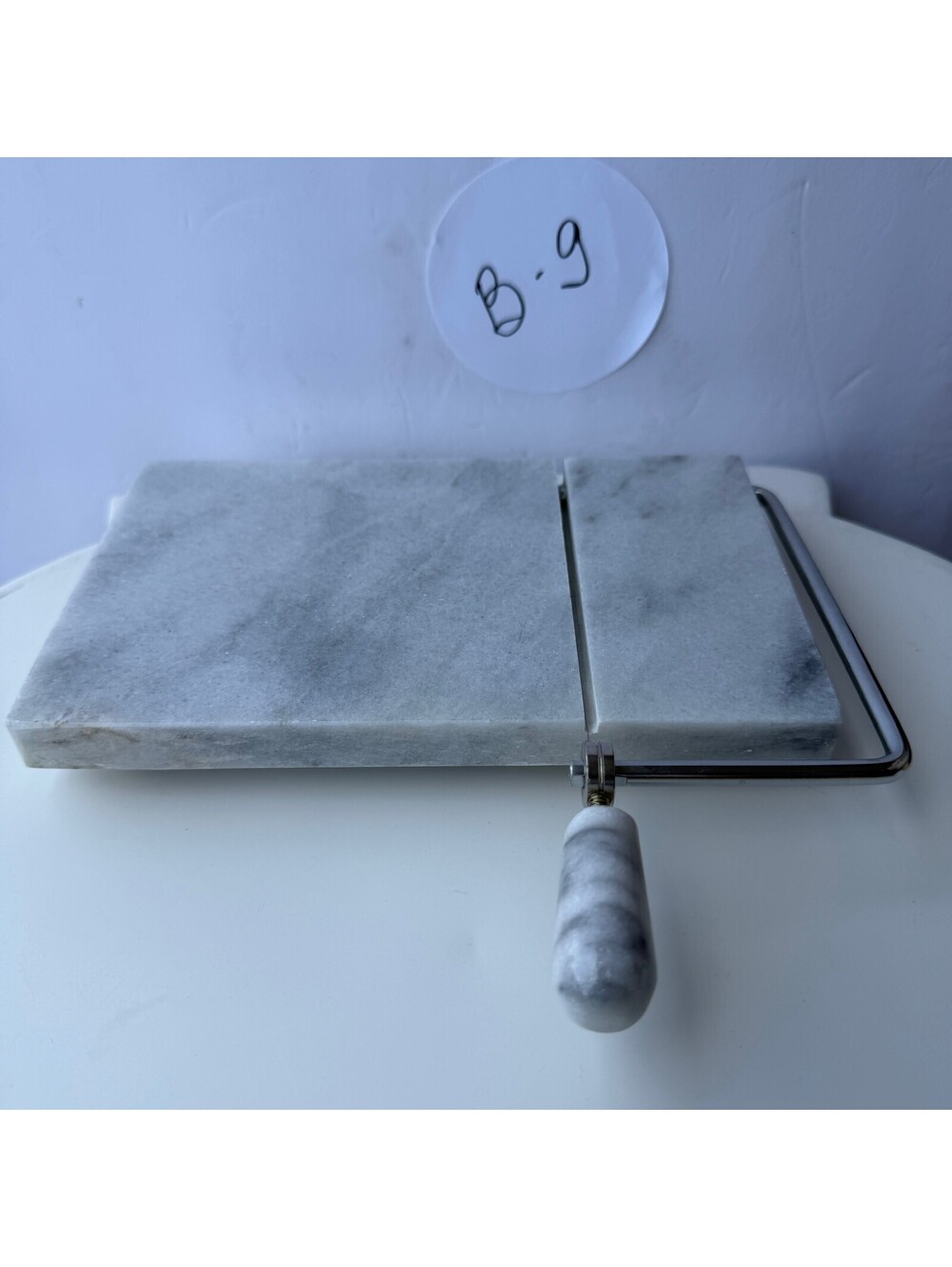 Vintage Marble Cheese Slicer with Stainless Steel Wire - Kitchen Tool B-9